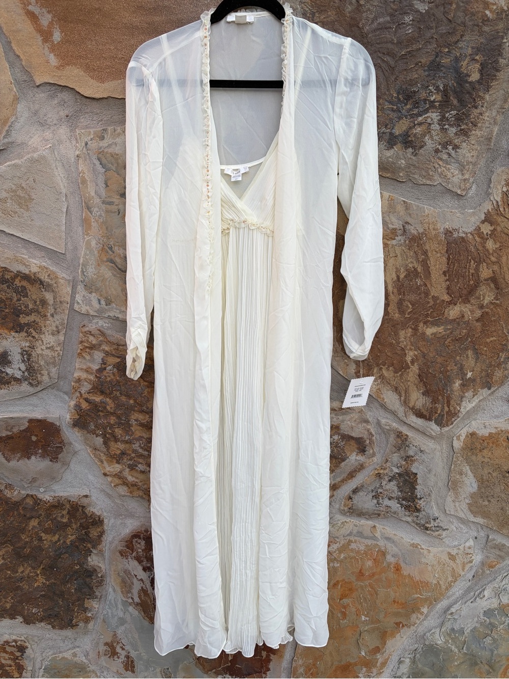 Flora Nikrooze True Love Chiffon Peignoir Robe Gown NWT S/M Vintage Style Sheer